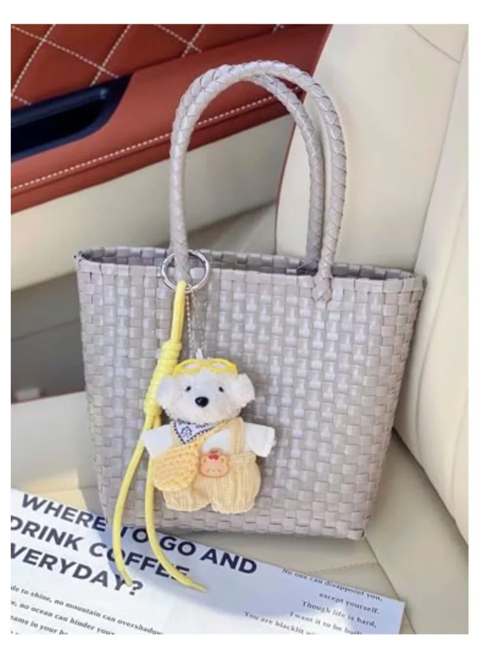 Cute Plush Bear Keychain Bag Charm Purse Charm for Women